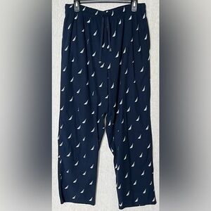 Nautica Men's XLg Loungewear Navy Blue / White Sailboat Pattern Lounge Pants